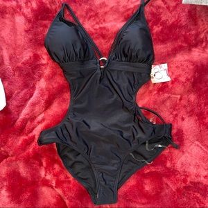 NWT black cut out bathing suit